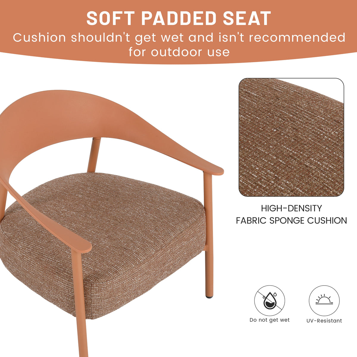 Summer Modern 2-Piece Accent Chair Set with Coffee Table – Apricot