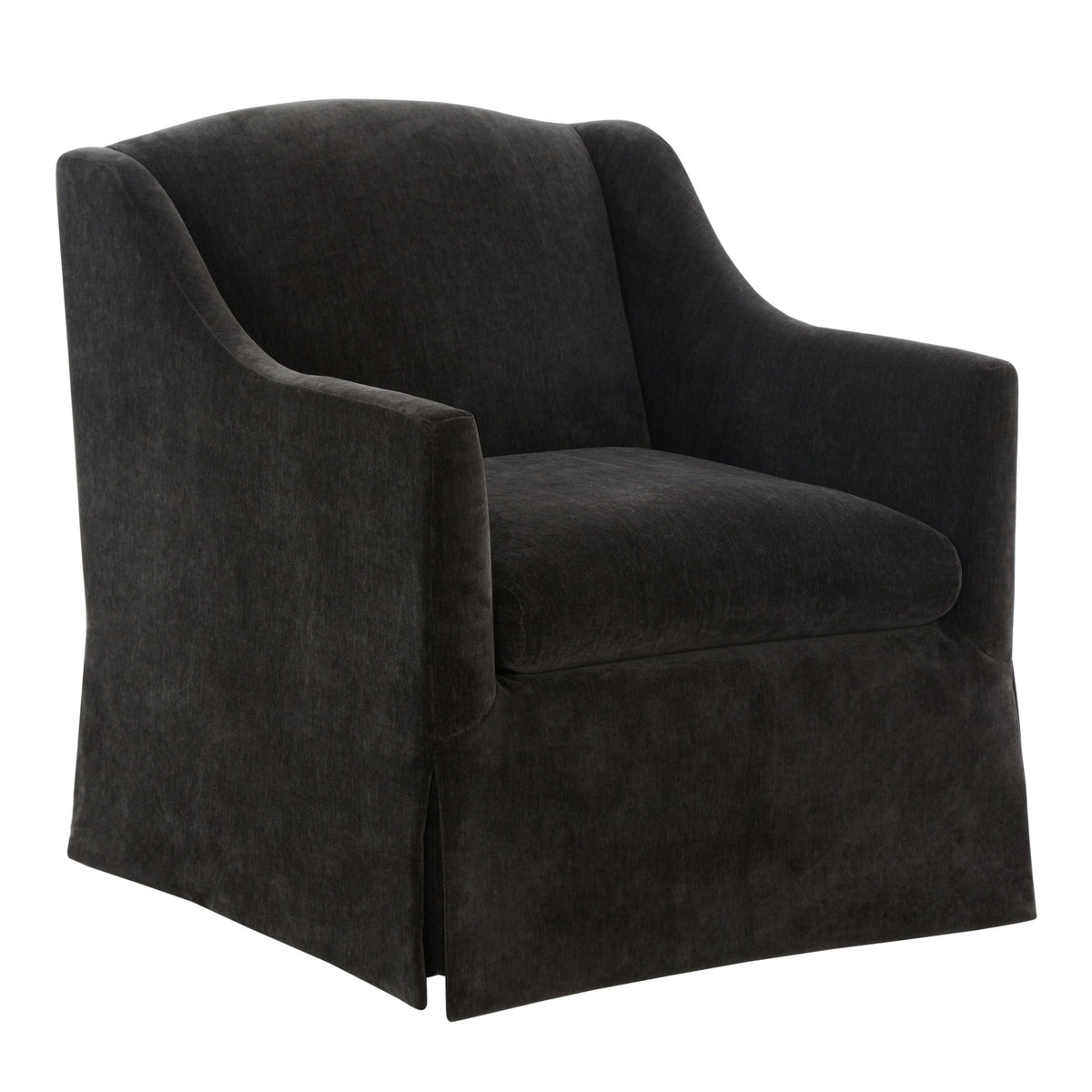 Luisa Skirted Swivel Accent Chair - Mink