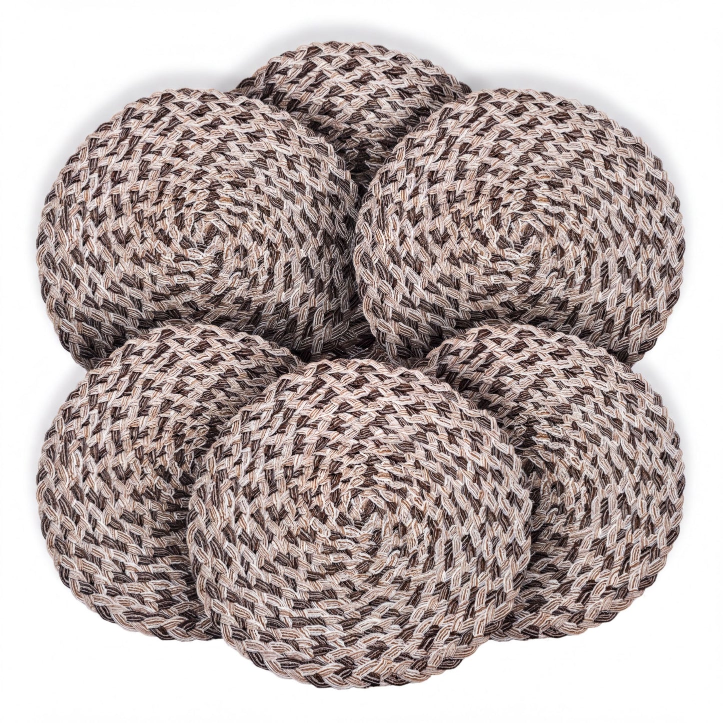 Round PVC Placemats - Set of 6 Non Slip Heat Resistant Table Protectors
