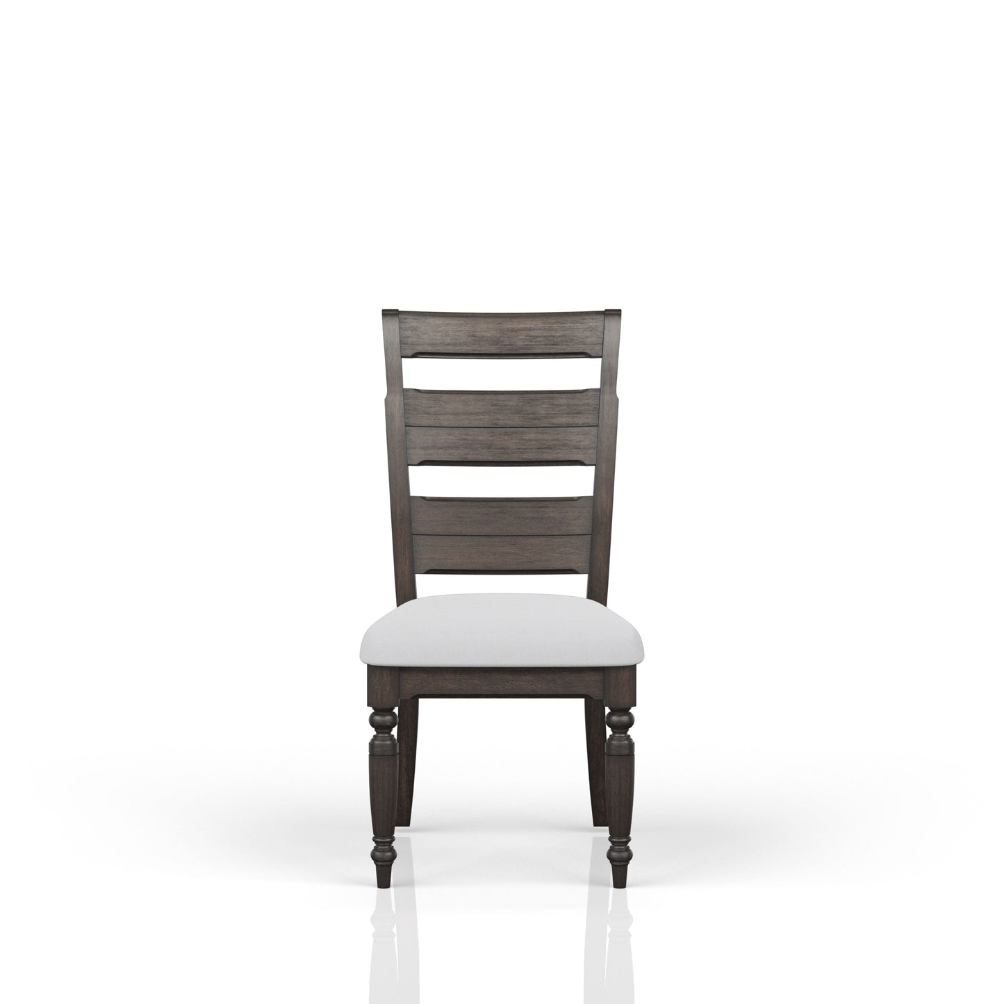Upholstered Seat Ladderback Side Chair Set of 2