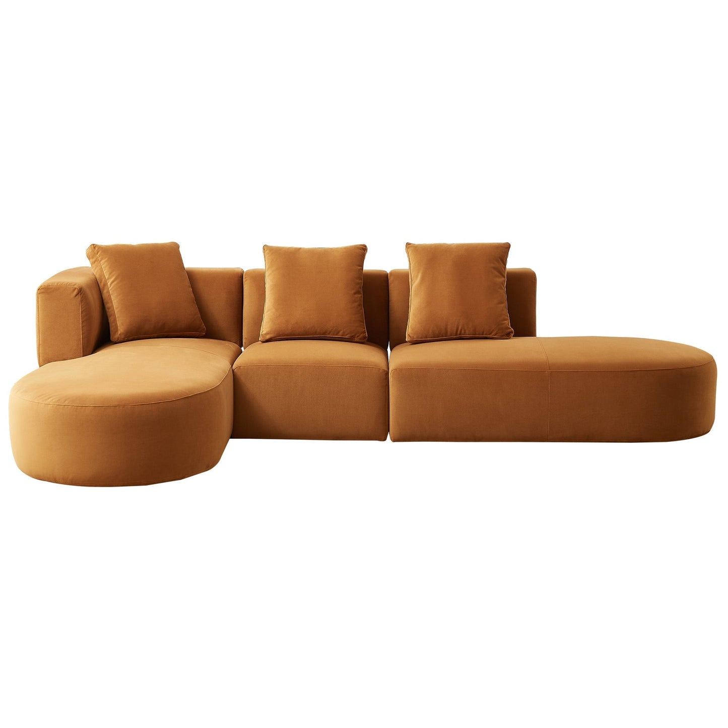 Orby Velvet Sectional Sofa - Left Facing