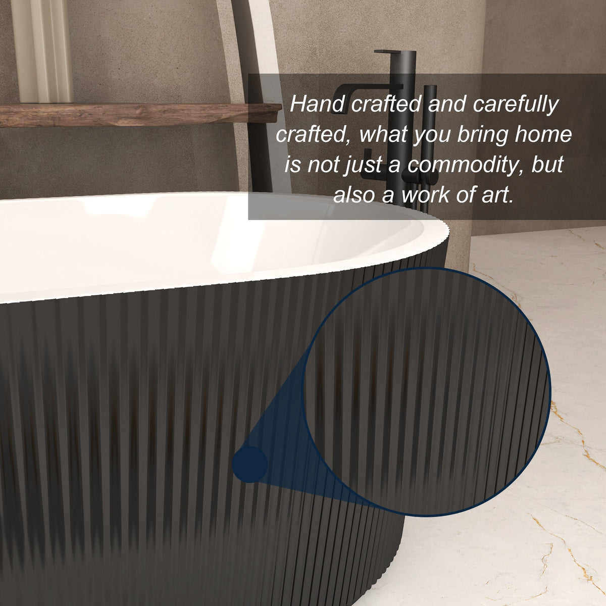 59" Linear Acrylic Freestanding Bathtub
