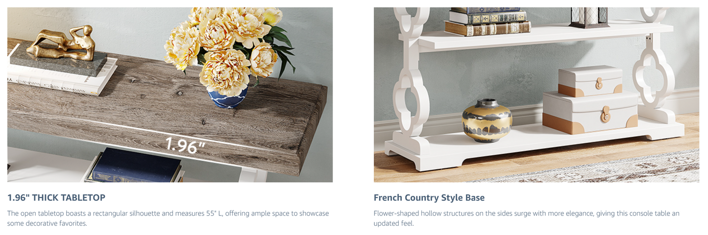 55" French Country Console Table