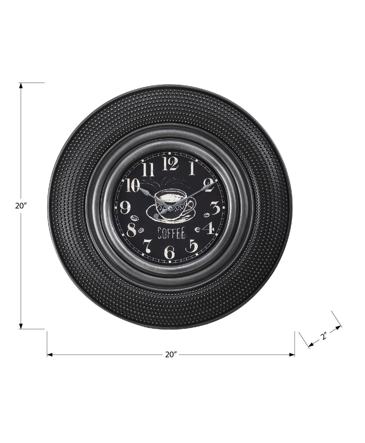 Clocks, 20' Round, Charcoal Grey, Transitional