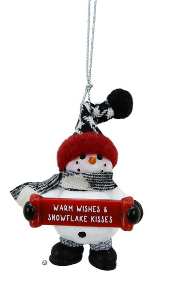 Cozy Snowman Ornament - Warm Wishes