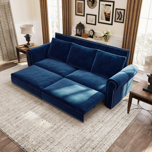 Chesterfield Sofa: 93.7" King Pull Out Sofa Bed