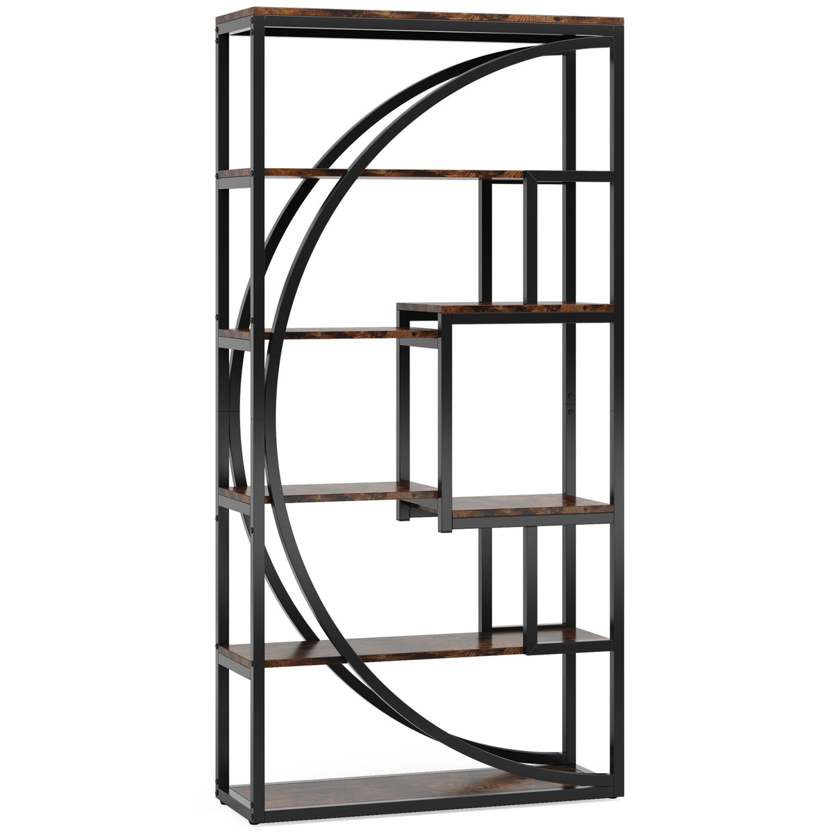 70.47" Height Industrial 5-Tier Rustic Bookcase