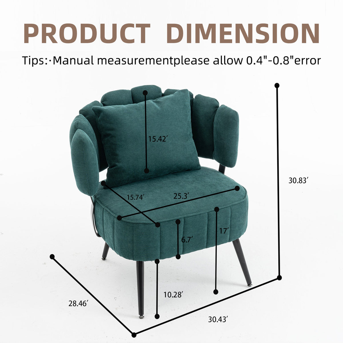 Decorative Armchair with Spring Seat Cushion