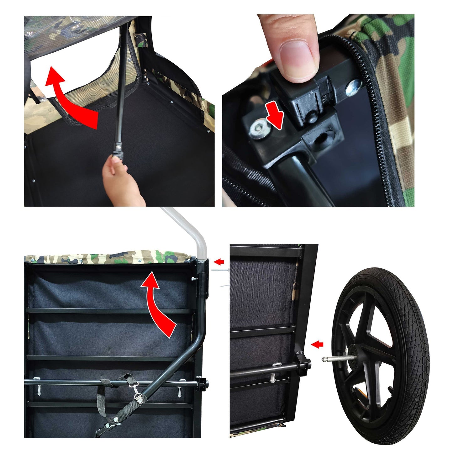 Pet Bike Trailer Dog Cart for Bicycle Suitable for Small and Medium Pets