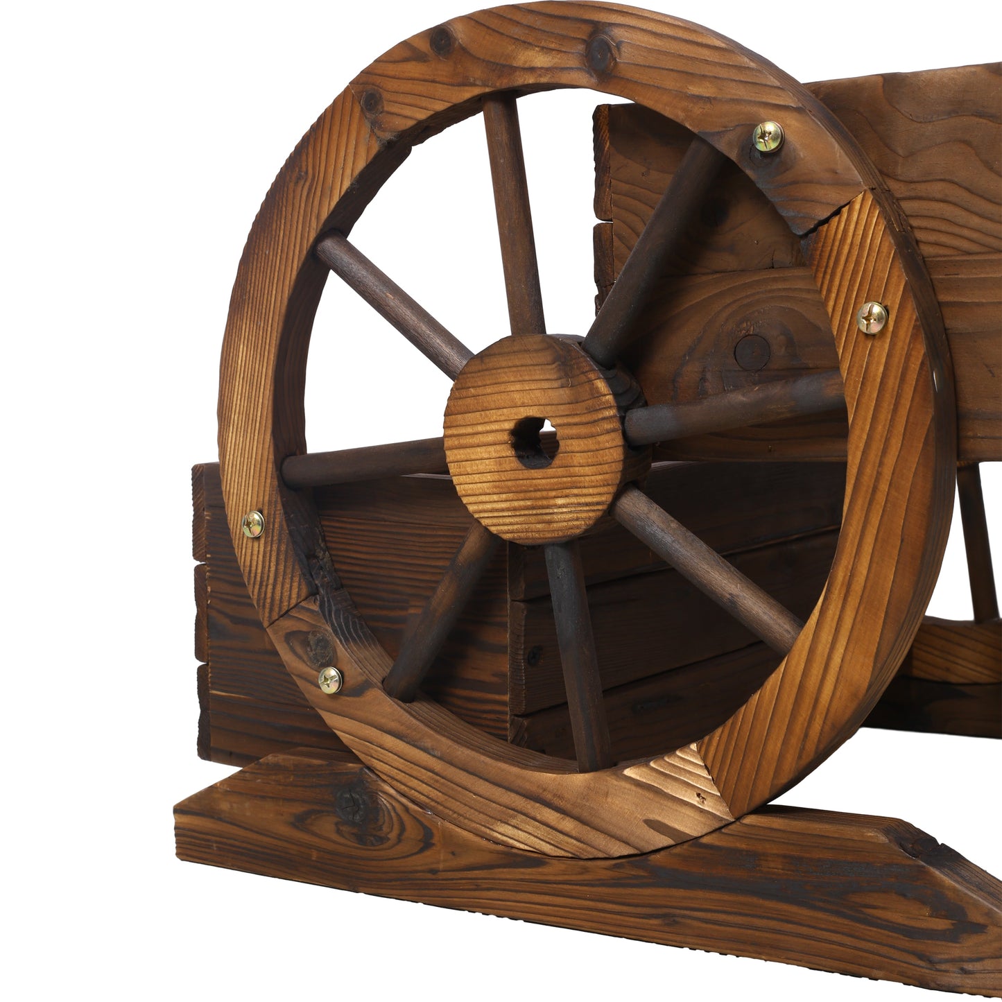 Wooden Wagon Planter Box With Wheels