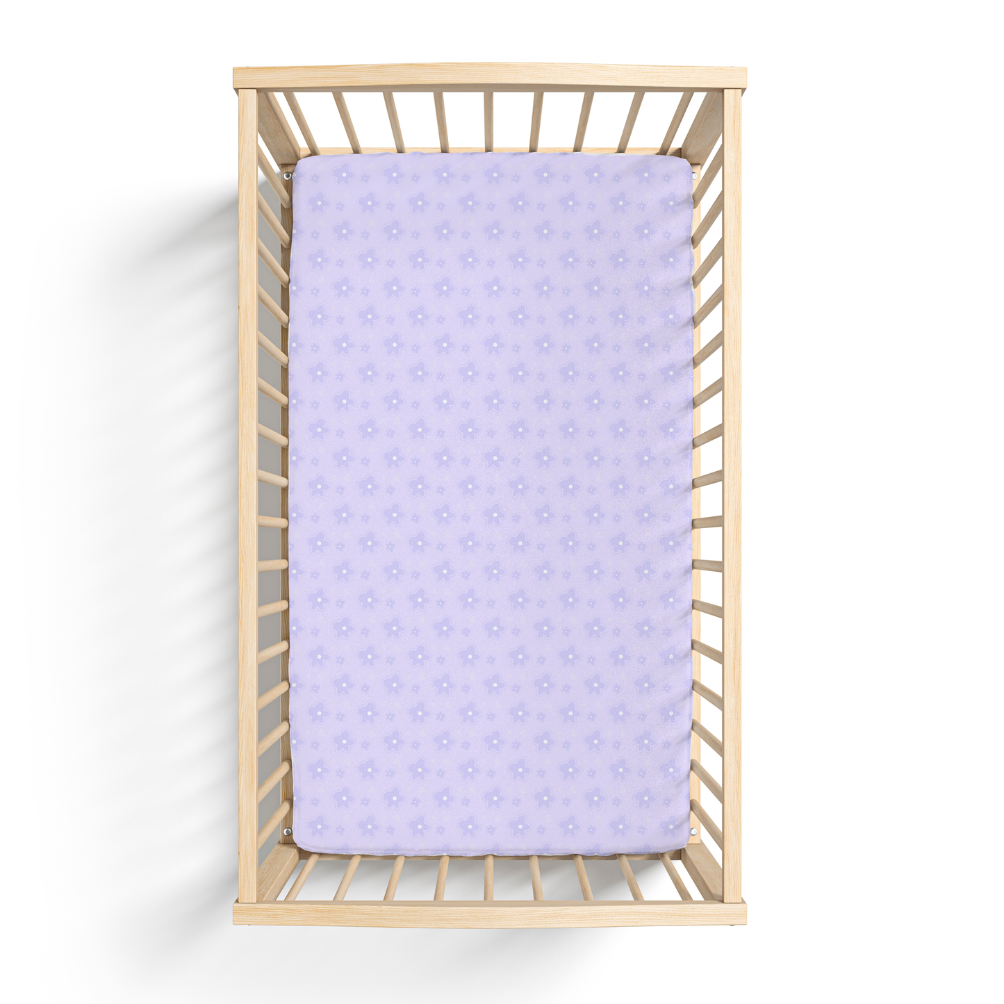 Jersey Knit Polyester Crib Sheet in Field of Daisies