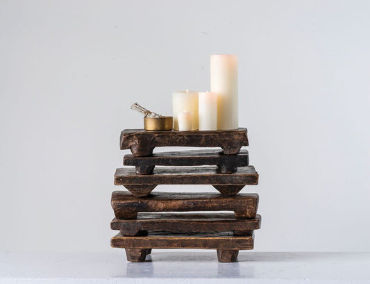 Primitive Wood Stackable Pedestal
