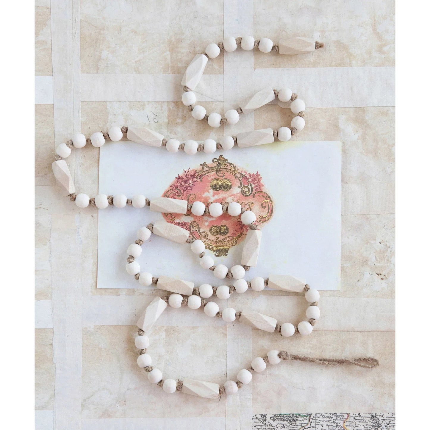 72" Paulowina Wood Bead Garland Decor