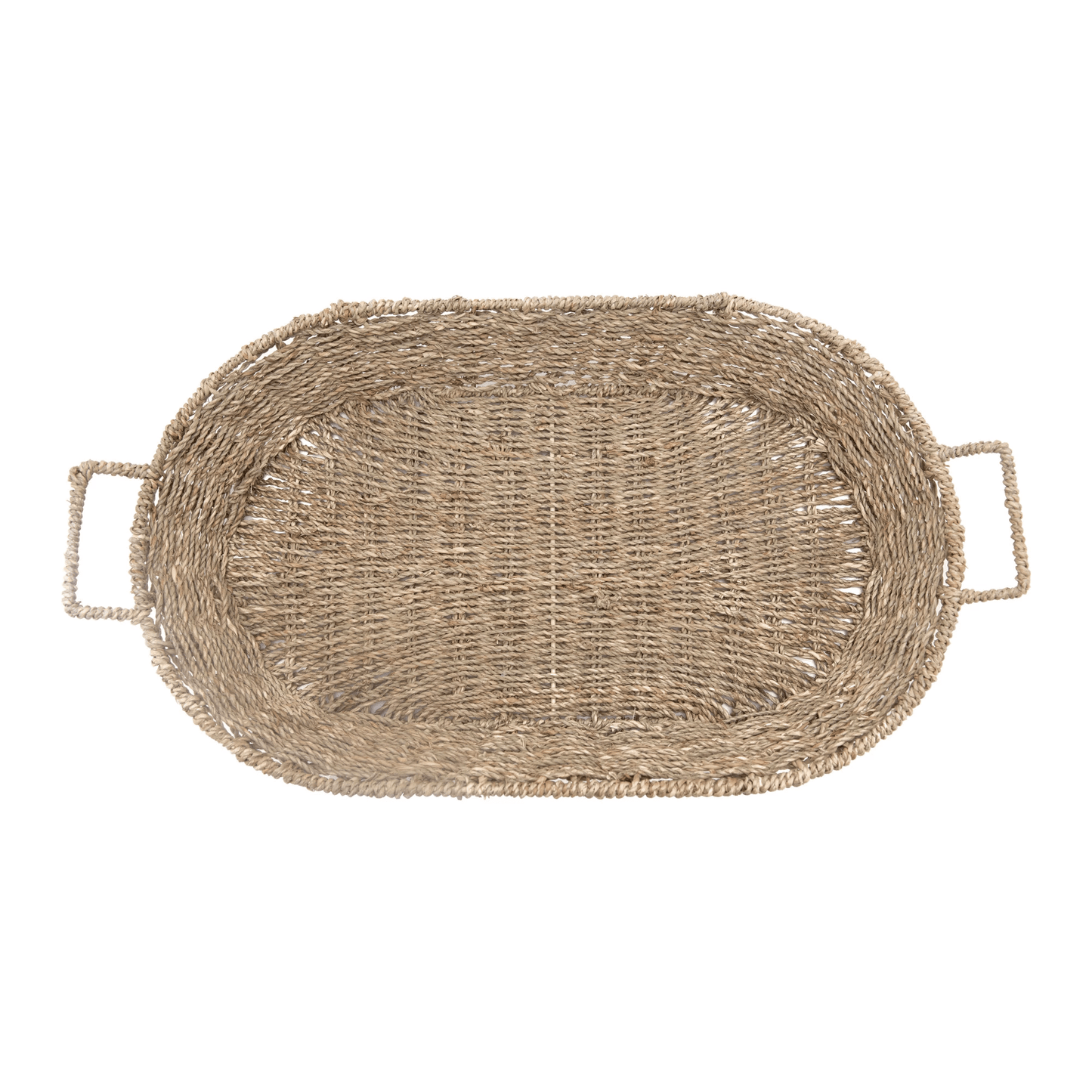 Hand-Woven Seagrass Decorative Tray with Handles