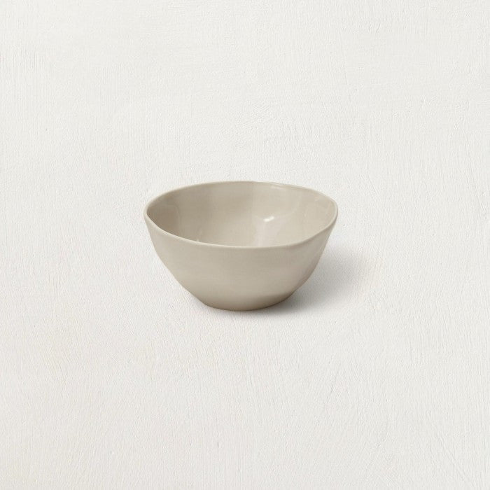Rugueux Stoneware Dessert Bowl, Pearl