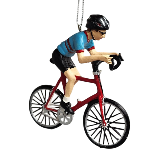 Bicycle Riding Ornament - Red Bike