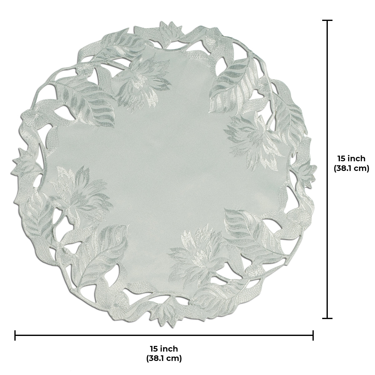 Linen Placemat Doilies - Round Gray Table Mats for Rustic Dining Table Protection