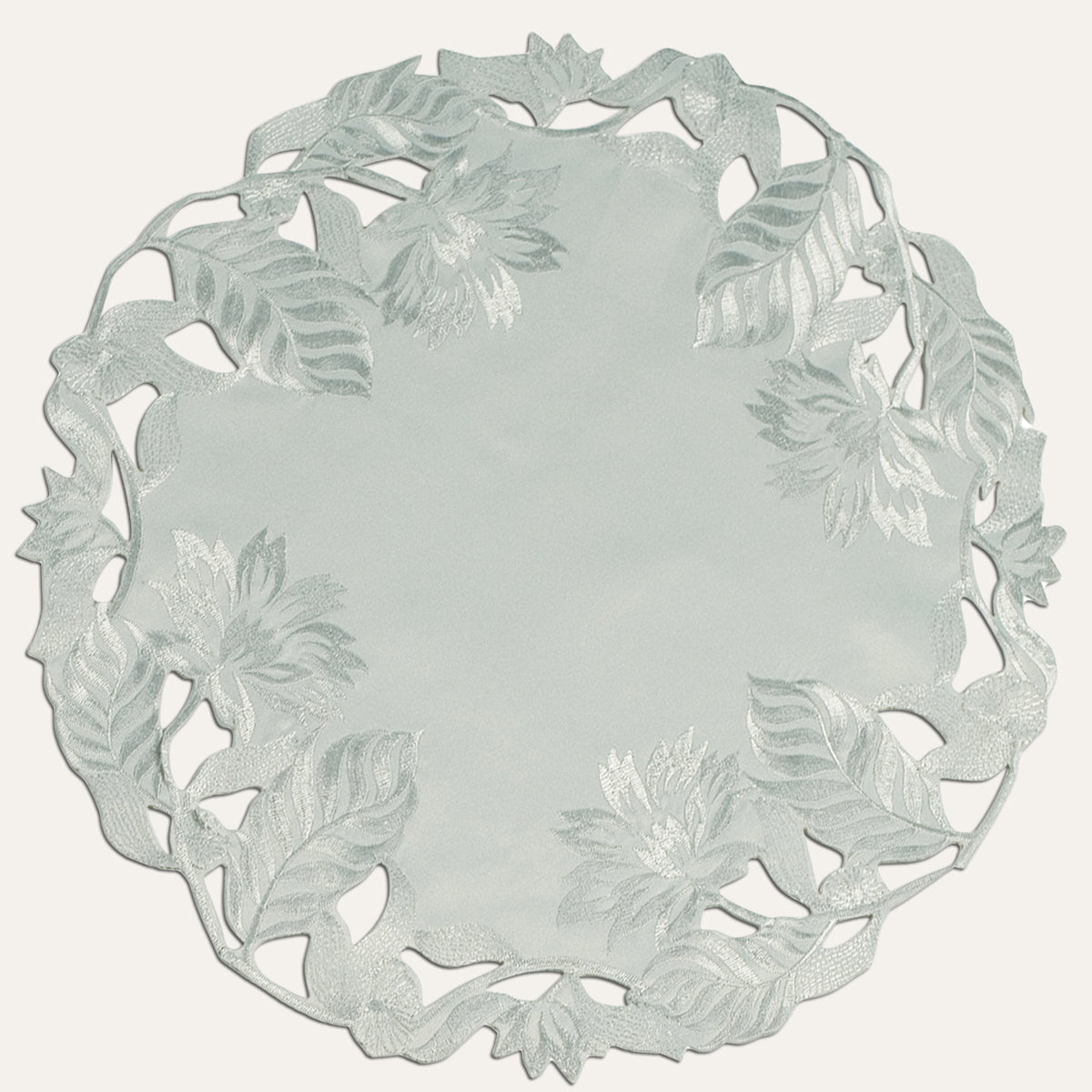 Linen Placemat Doilies - Round Gray Table Mats for Rustic Dining Table Protection