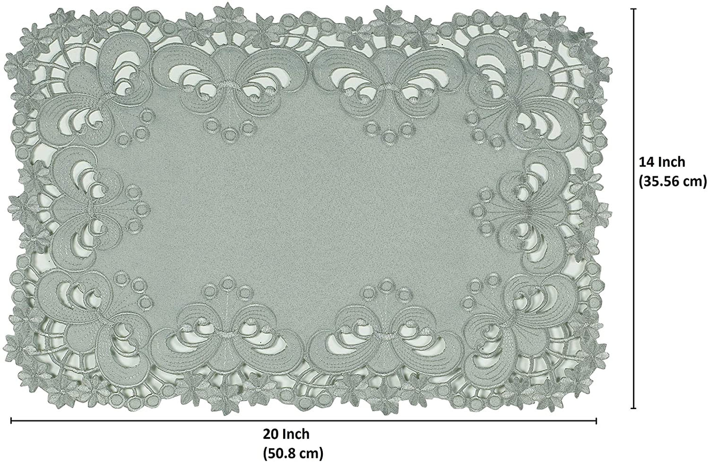 Embroidered Placemats - Gray European Embroidery Dining Table Mats | Rustic & Vintage