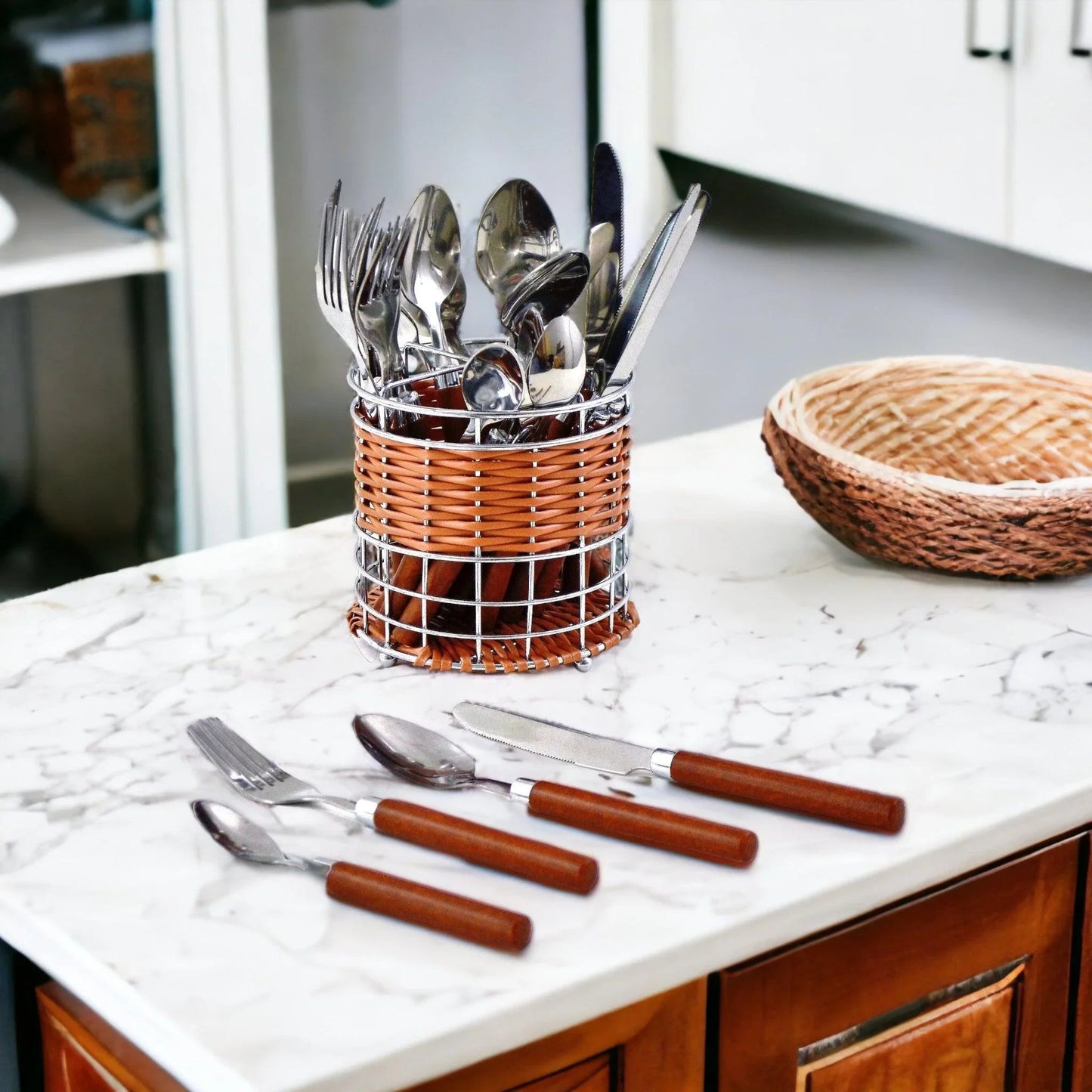 Flatware Set with Wood Handles
