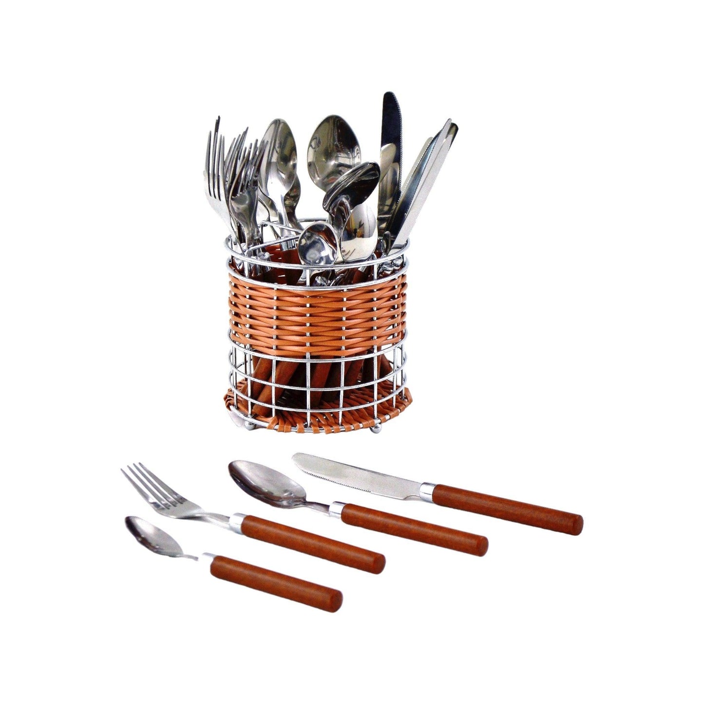 Flatware Set with Wood Handles