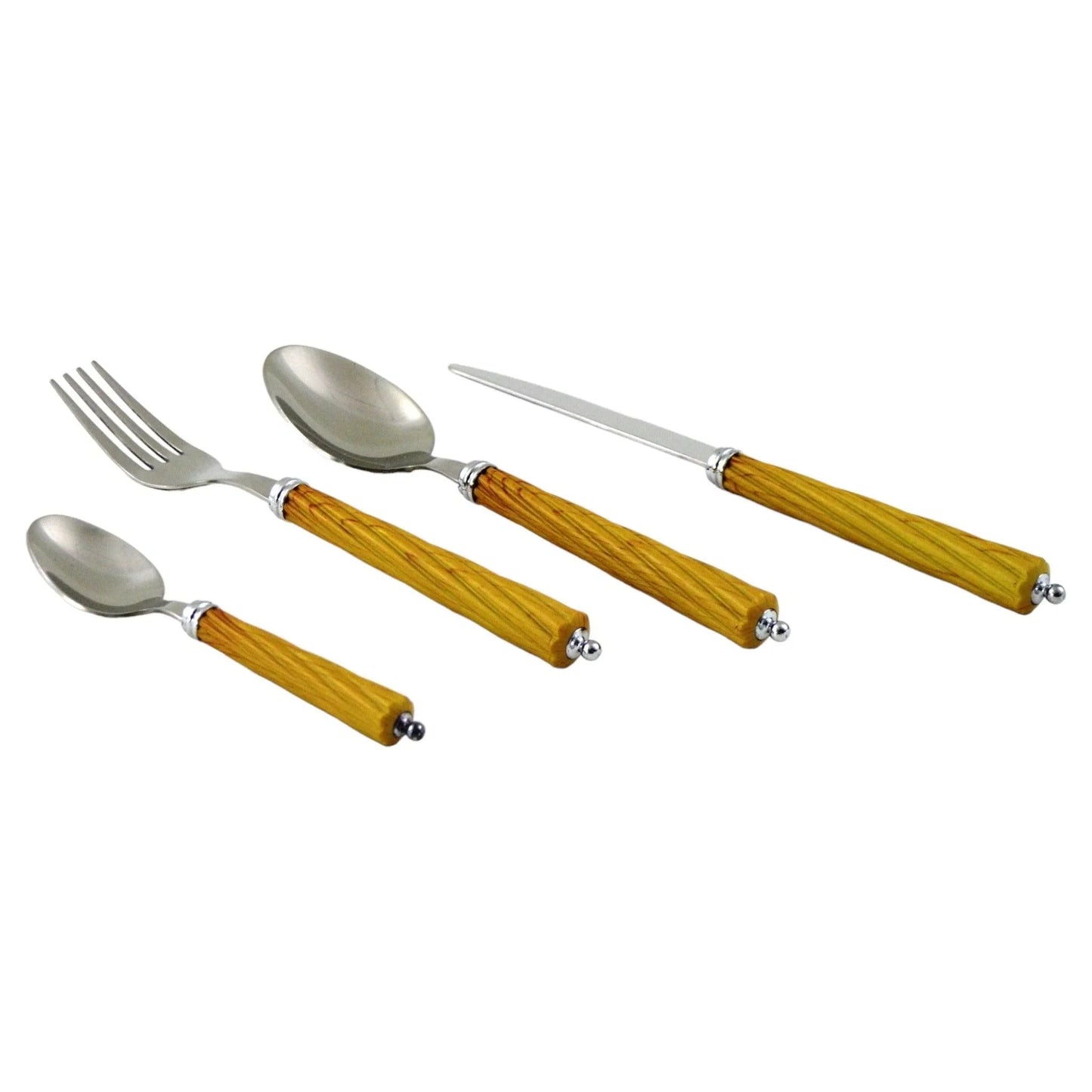 Flatware Set with Light Wood Handles