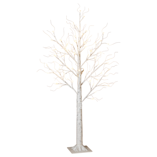 Lighted Birch Tree - 4 Foot - 64 LED Warm White Lights