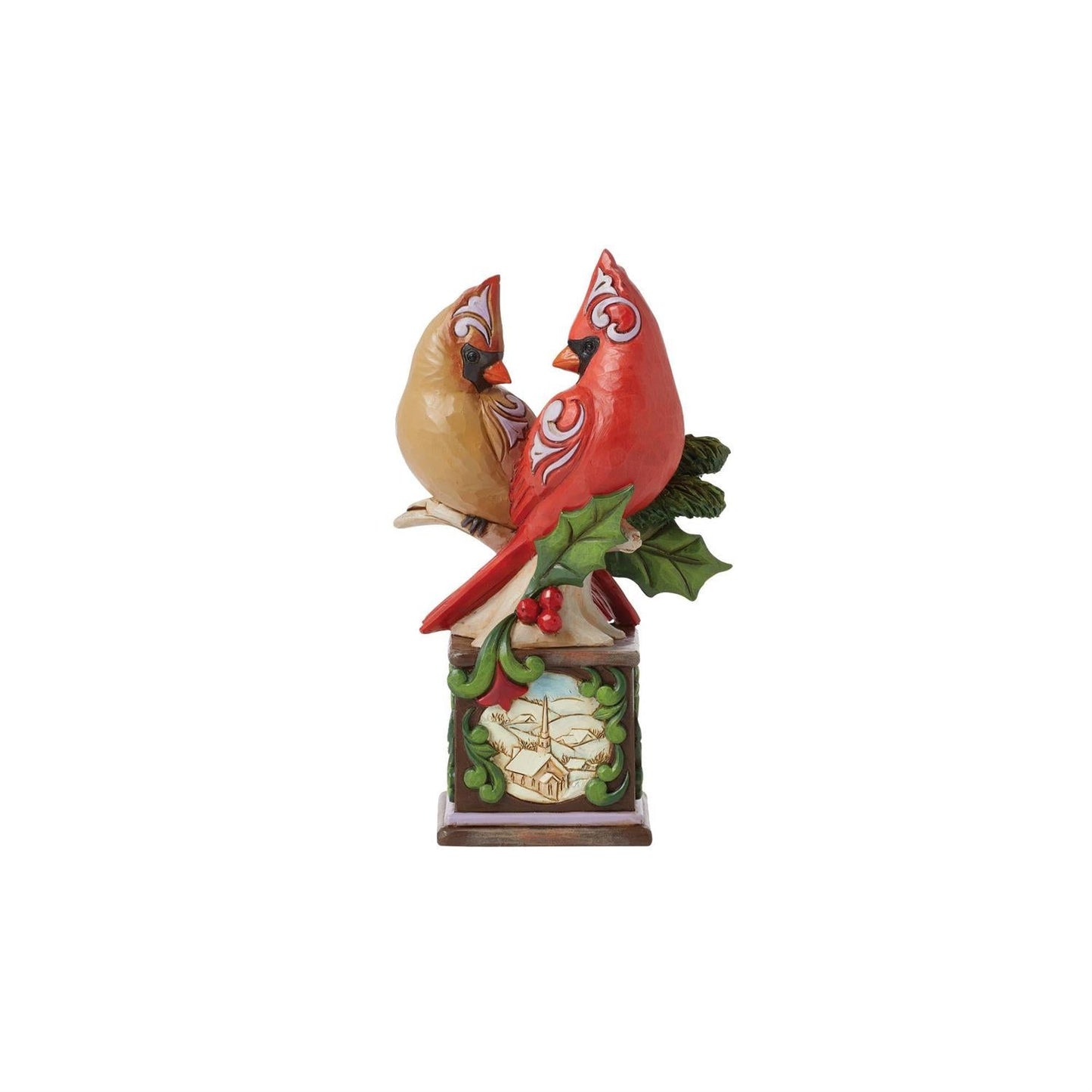 Cardinal Pair on Pedestal Figurine