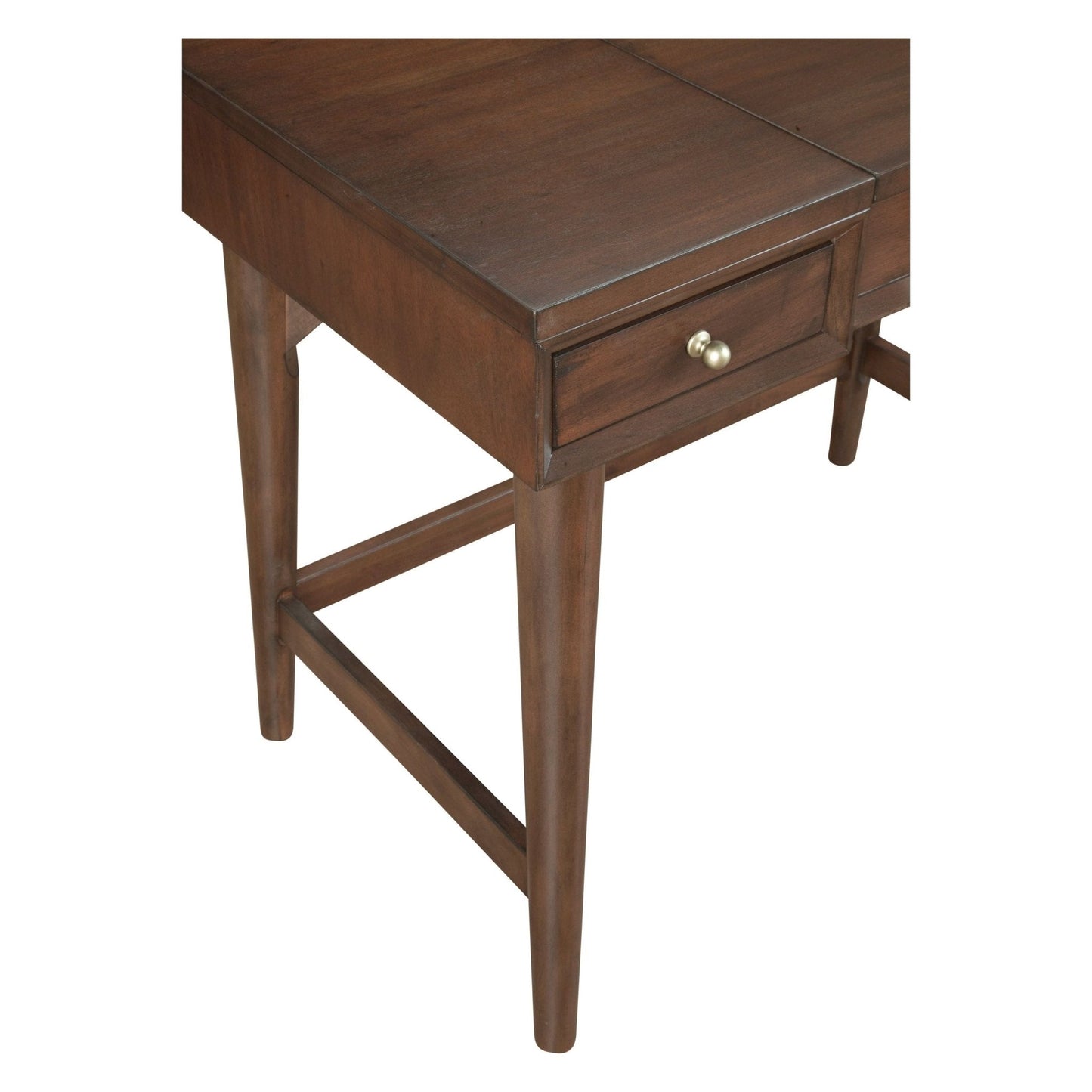 Flynn Bedroom Vanity in walnut finish showcasing a drawer and mid-century design for stylish storage.