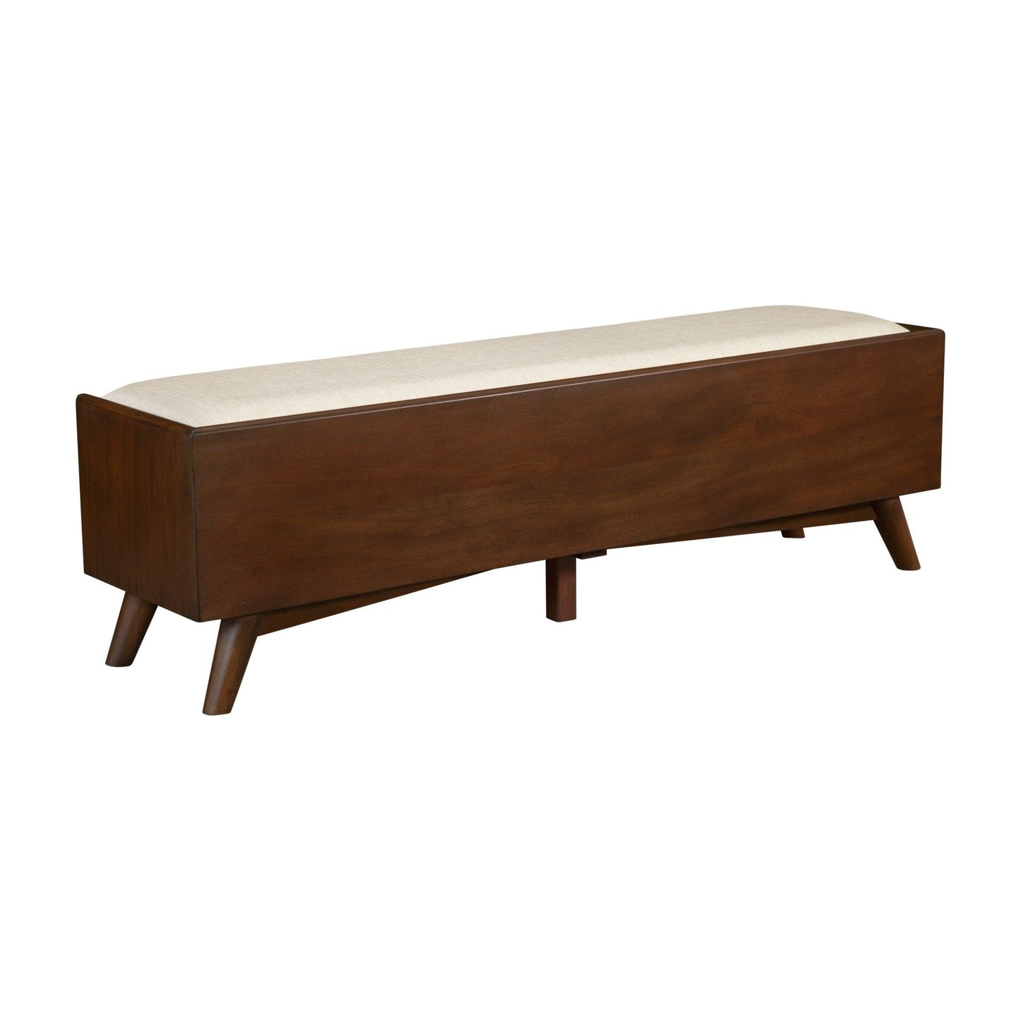 Flynn Bench, Walnut - Mid-Century Modern furniture with sturdy Mahogany construction and classic lines.