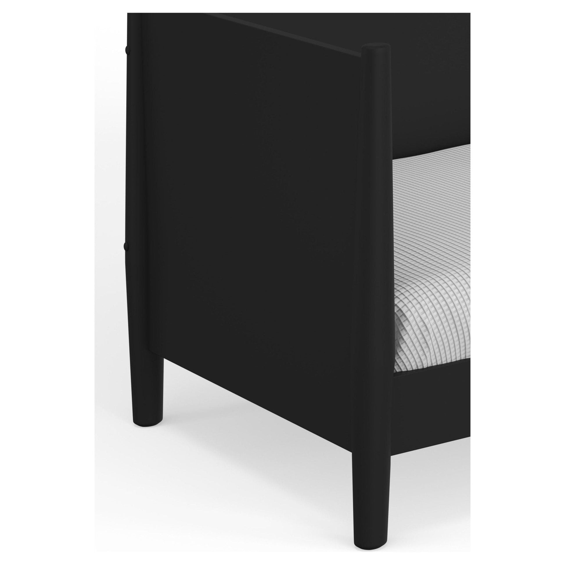 Flynn Day Bed in black showing the sturdy frame and sleek design, perfect for Mid-Century Modern decor.