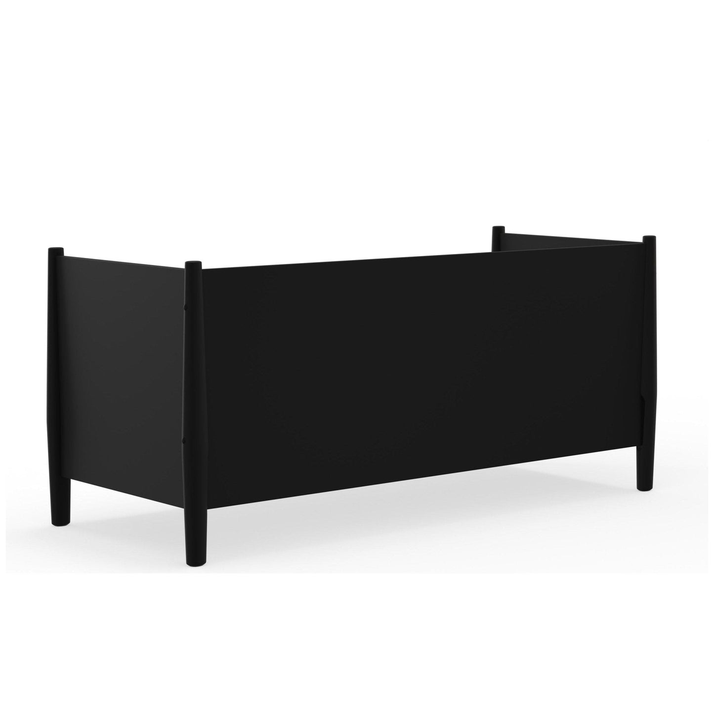 Flynn Day Bed in black with a modern minimalist design, part of the Flynn collection featuring sturdy mahogany construction.