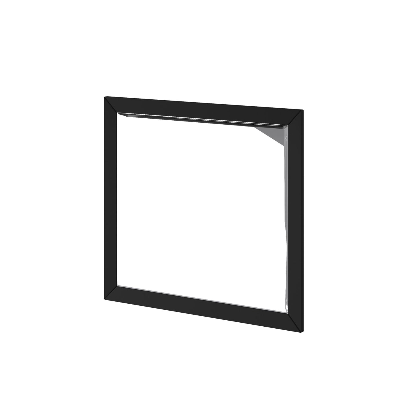 Flynn Mirror, Black with a sleek design showcasing Mid-Century Modern style and sturdy Mahogany frame.