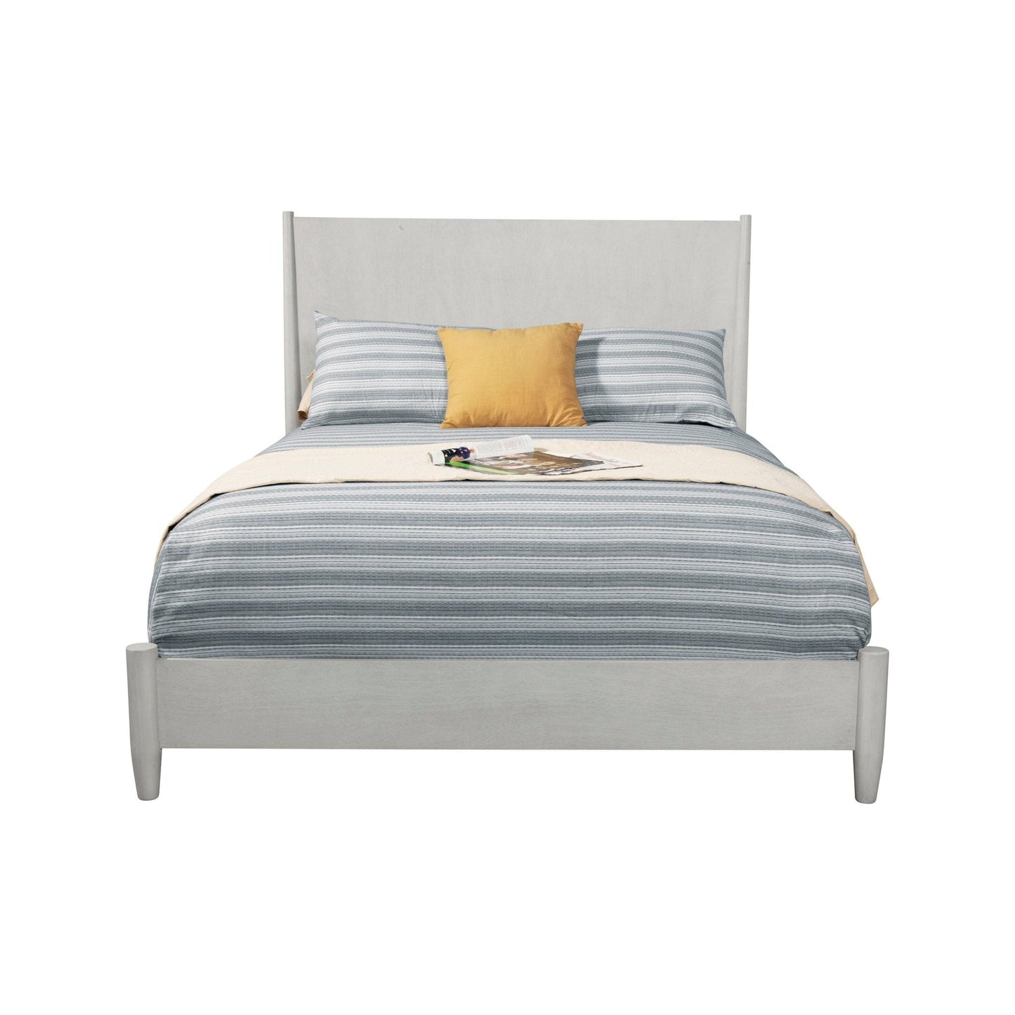 Flynn Panel Bed in Gray featuring modern design and sturdy construction with style elements.