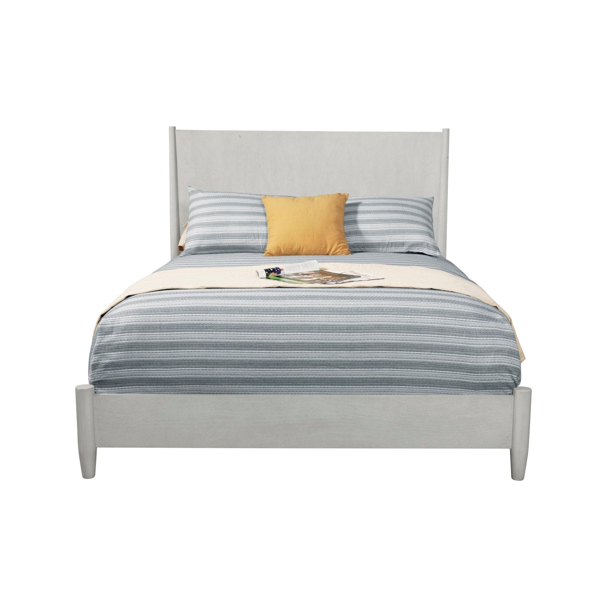 Flynn Panel Bed in Gray featuring modern design and sturdy construction with style elements.