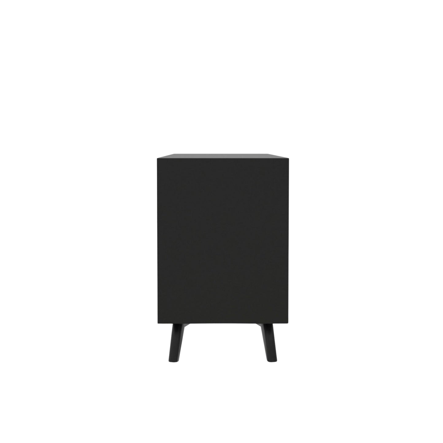 Flynn Sideboard in Black featuring minimalistic design and sleek legs for contemporary home decor.