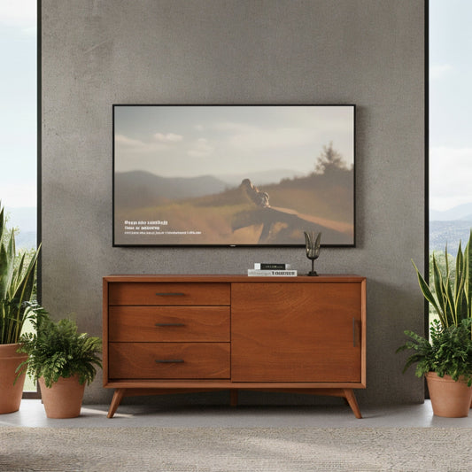 Flynn Small TV Console, Chestnut