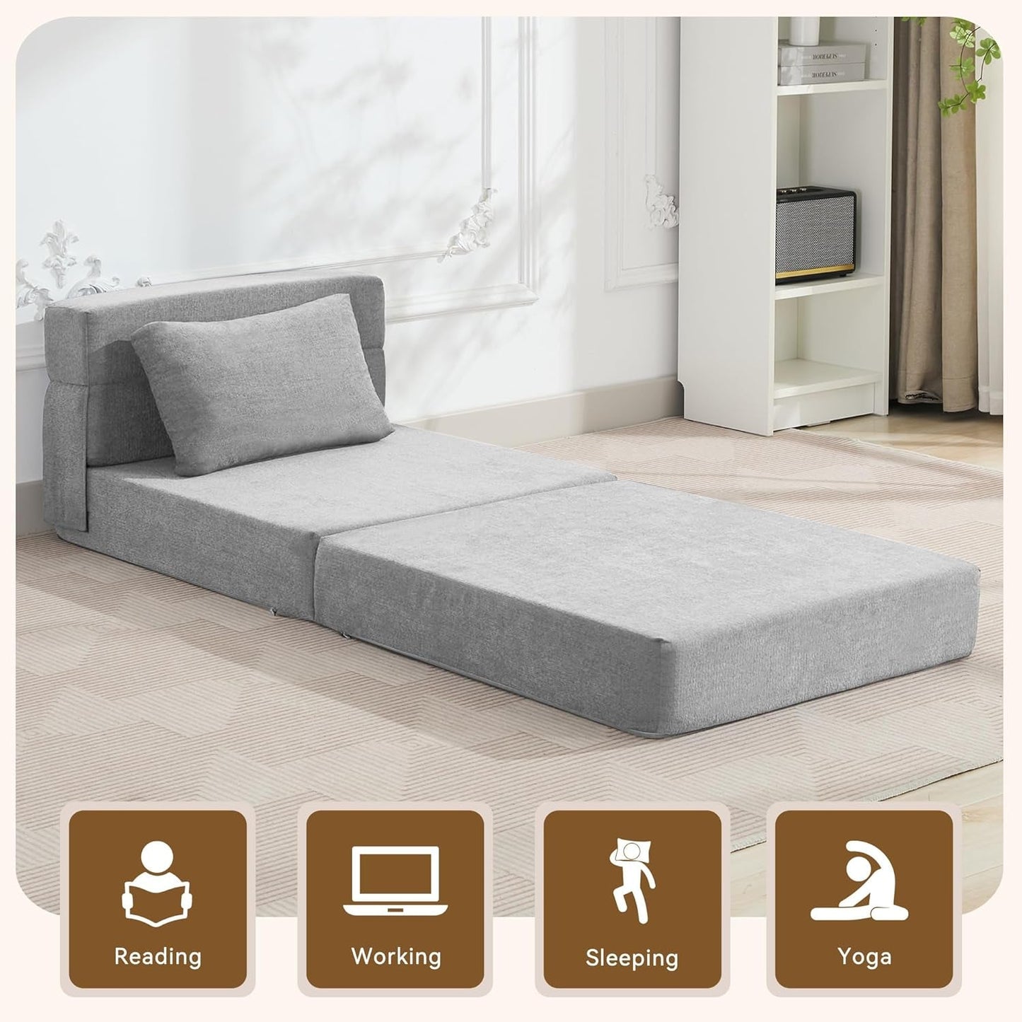 Folding Sofa Bed Convertible Couch with Memory Foam