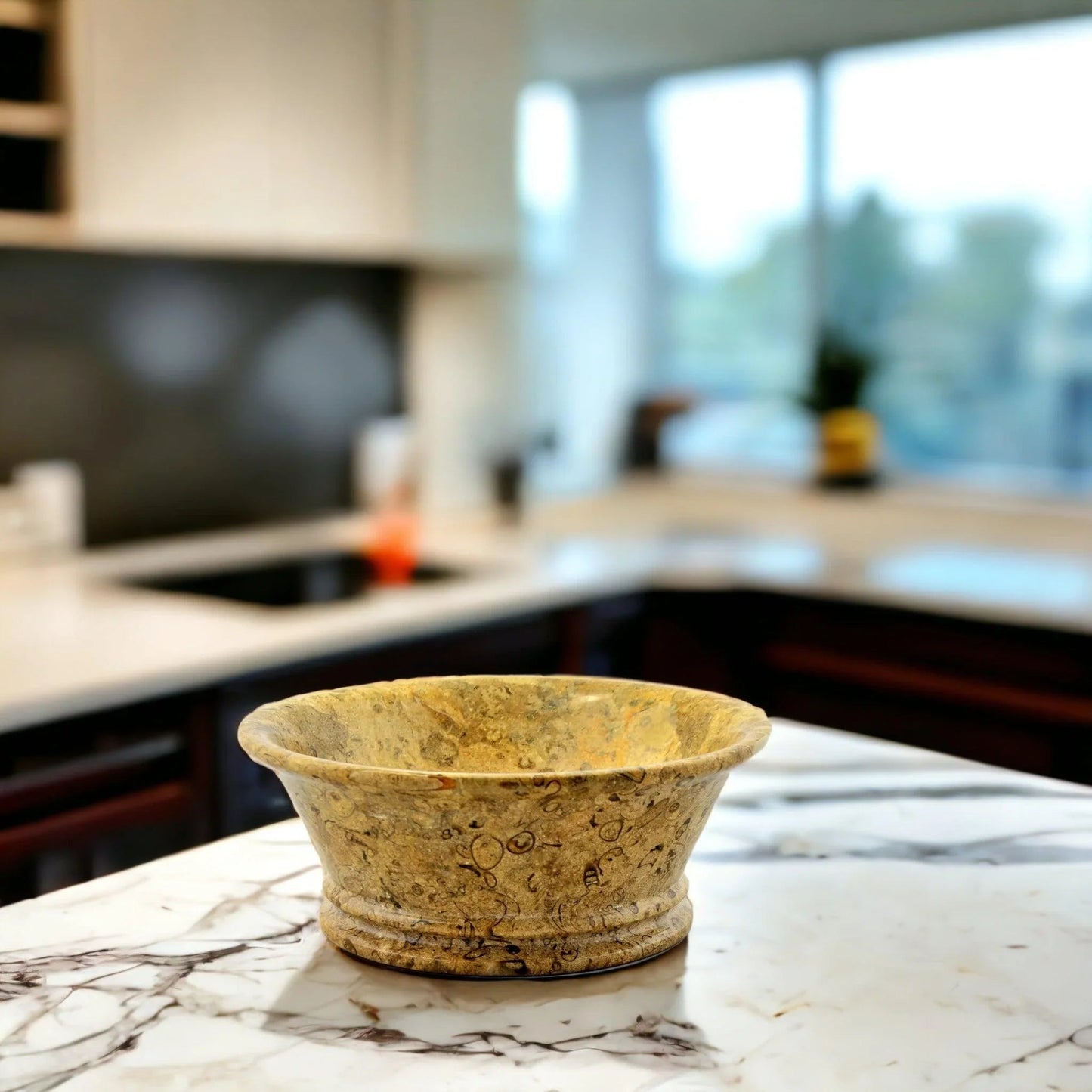 Fossil Stone 8.5-inch Modern Fruit Bowl