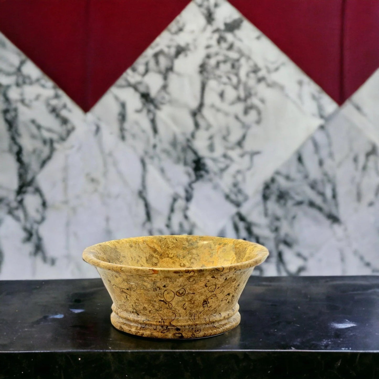 Fossil Stone 8.5-inch Modern Fruit Bowl