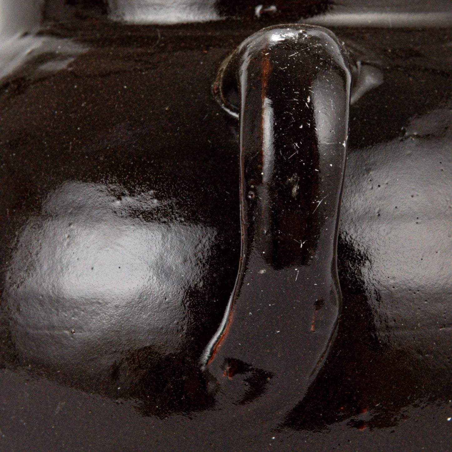 Found Black Clay Jar with Handles