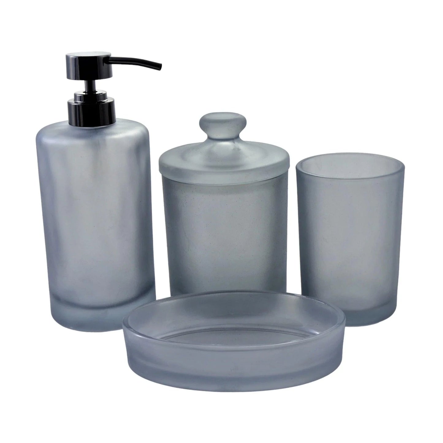 Frosted Glass 4-Piece Bathroom Accessory Set | Cloud Collection