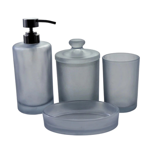 Frosted Glass 4-Piece Bathroom Accessory Set | Cloud Collection