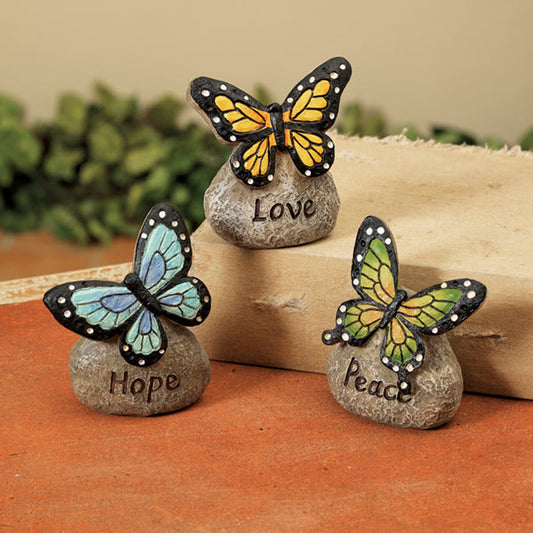 Butterfly Message Stone -
