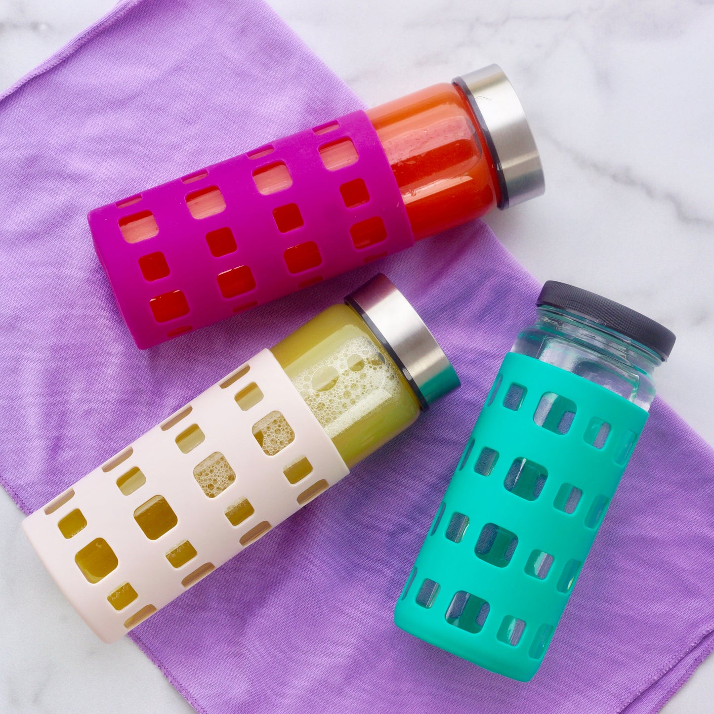 Geometric Cube Silicone Bottle Sleeves Set, for 16oz Bottles