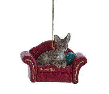 Cat On Red Sofa Ornament -