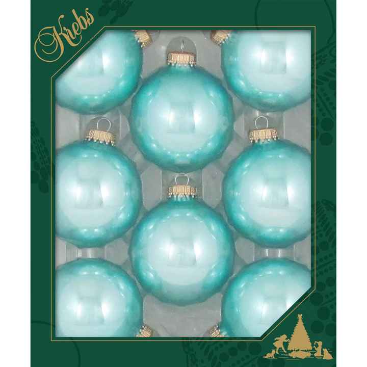Christmas by Krebs 2-5/8" Balls - Gold Caps - Water Lily 8 Pack