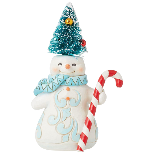 Snowman with Sisal Tree Hat Figurine