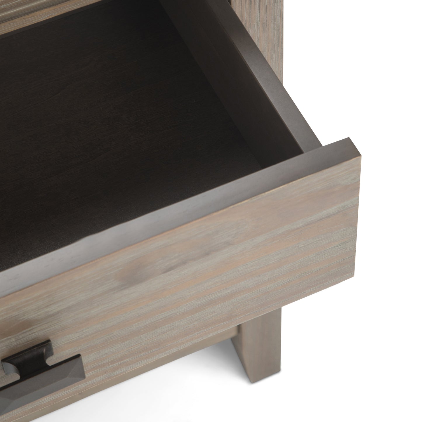 Artisan 24 Inch Wide Solid Wood Bedside Table in Distressed Grey