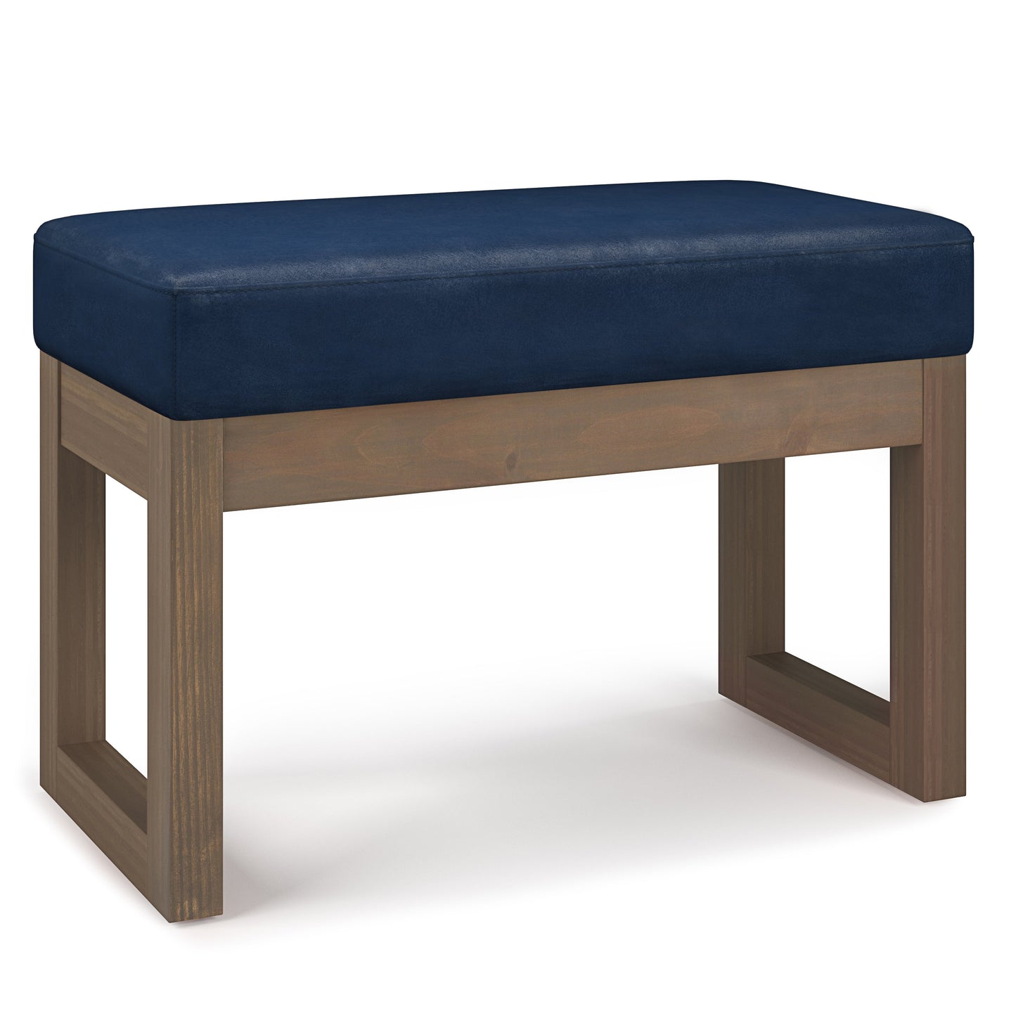 Milltown 27 Inch Wide Solid Wood Footstool Small Ottoman Bench